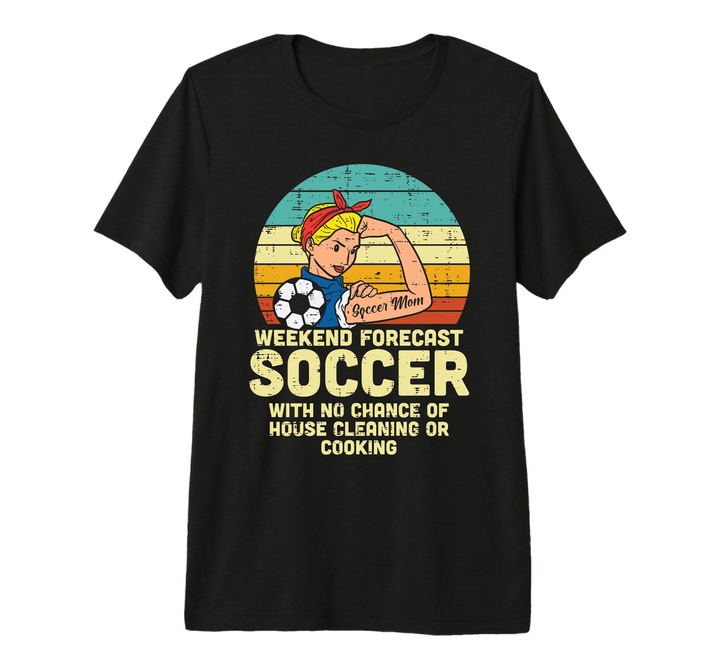 Soccer Mom Weekend Forecast Funny Football T-Shirt - Graphic Print Unisex