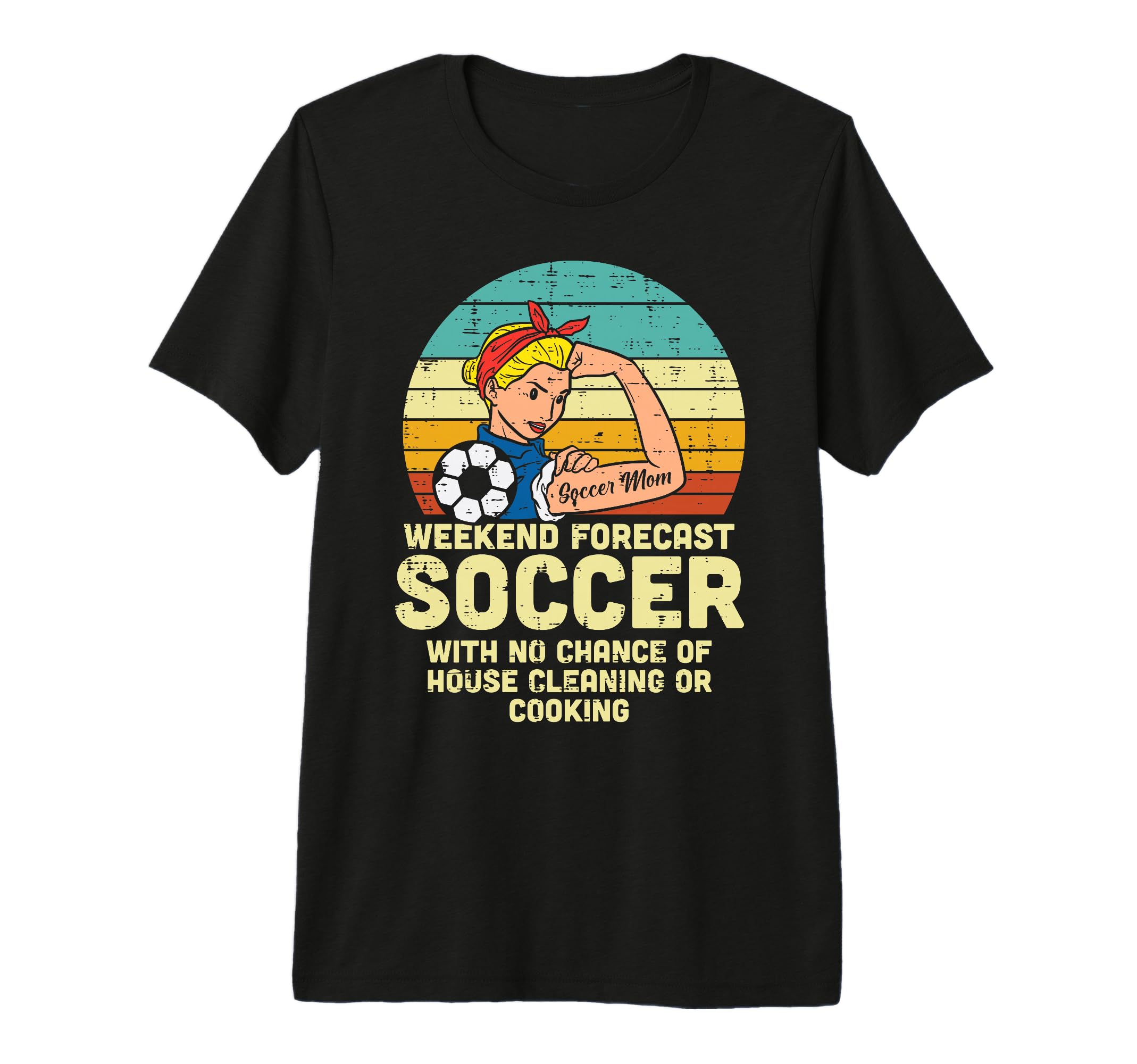 Soccer Mom Weekend Forecast Funny Football T-Shirt - Graphic Print Unisex