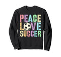 Sassy Peace Love Soccer Score Club Sweatshirt - Aesthetic Graphic Unisex