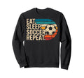 Eat Sleep Soccer Repet Goalie Player Sweatshirt - Custom Art Print Unisex