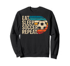 Eat Sleep Soccer Repet Goalie Player Sweatshirt - Custom Art Print Unisex