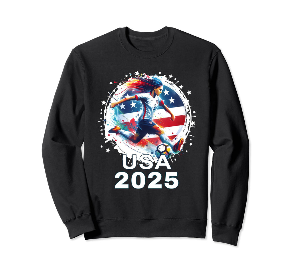 American Flag Soccer Womens Soccer Sweatshirt - Aesthetic Graphic Unisex