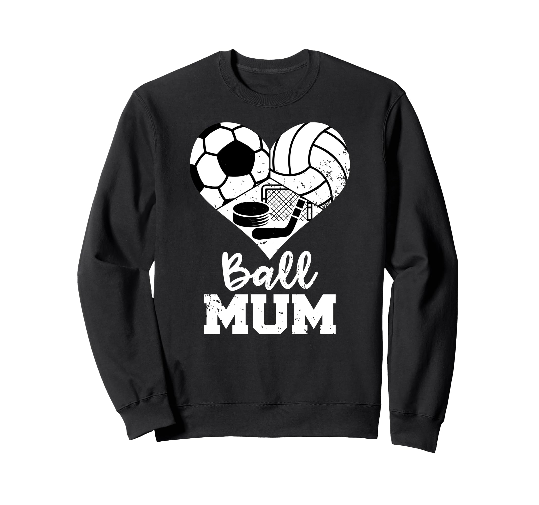 Ball Mum Funny Soccer Volleyball Sweatshirt - Fun Novelty Design Unisex