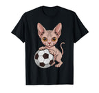 Funny Soccer Sphynx Just Who Loves Cats T-Shirt - Graphic Print for Adults