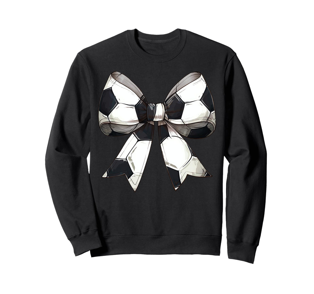 Coquette Bow Soccer Ball Pattern Sweatshirt - Streetwear Style for Adults