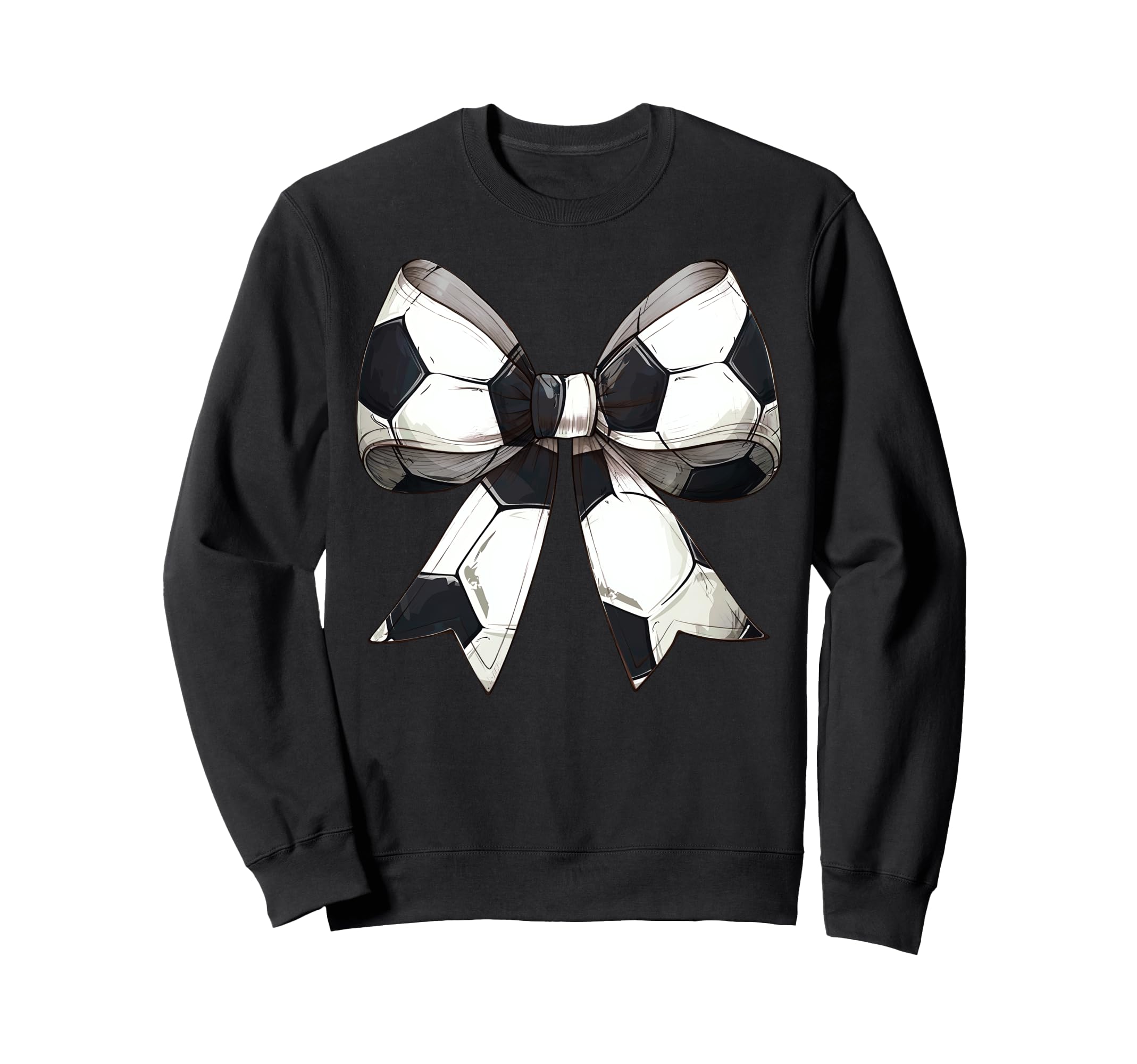 Coquette Bow Soccer Ball Pattern Sweatshirt - Streetwear Style for Adults