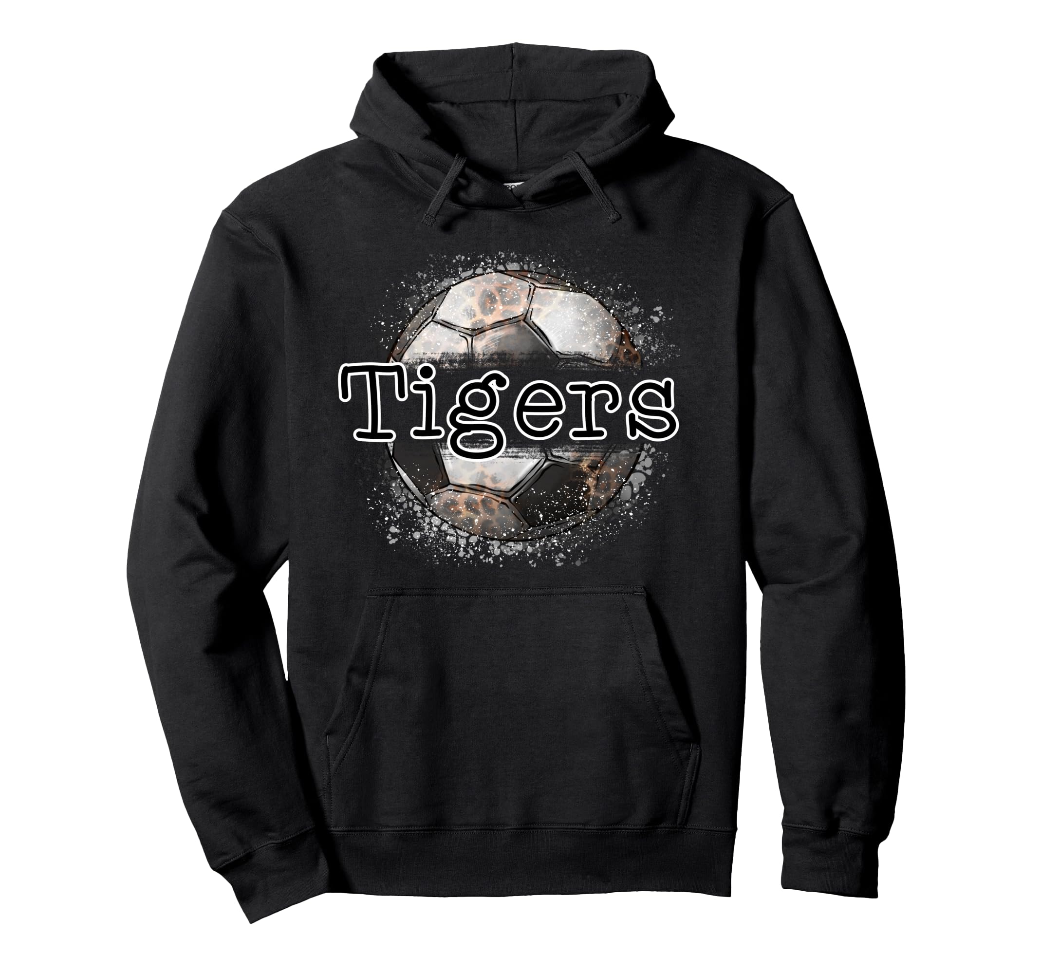 Tigers Soccer Game Day Leopard Splatter Hoodie - Minimalist Print Unisex