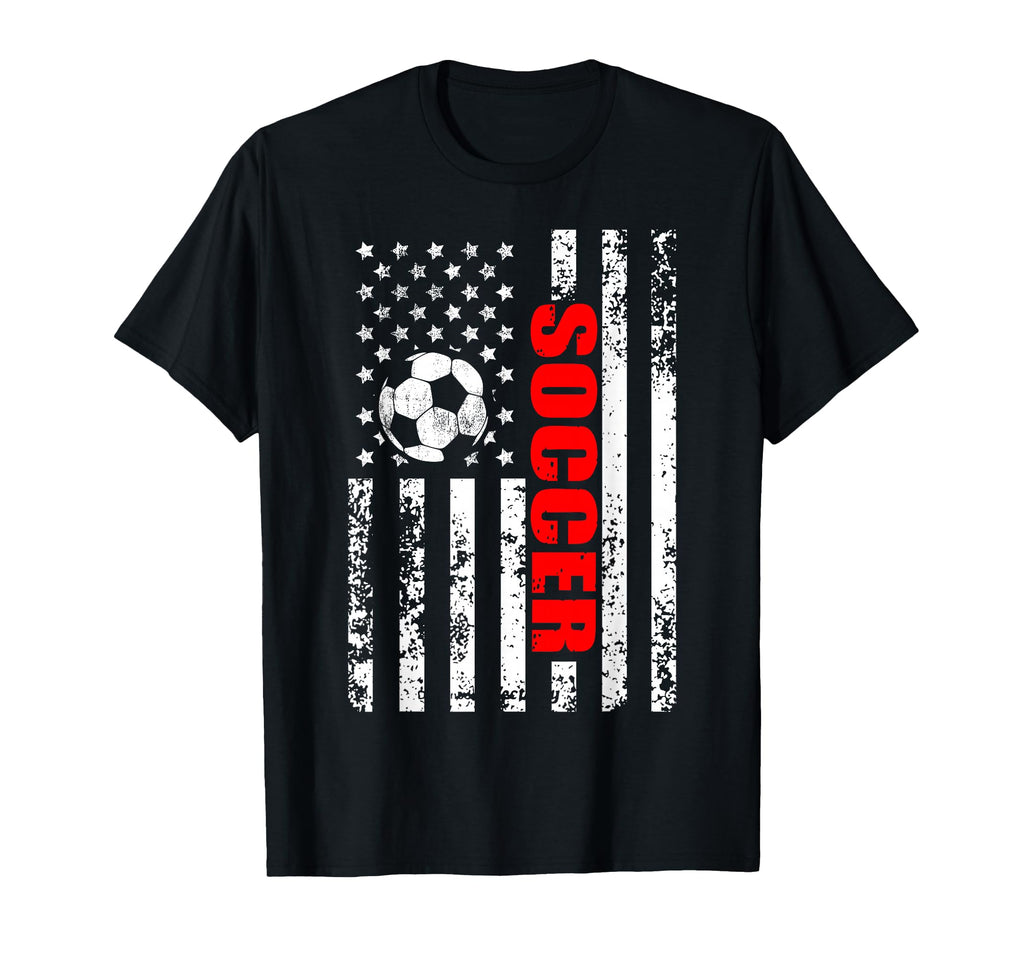 Us American Flag Soccer Patriotic Soccer T-Shirt - Custom Art Print Unisex