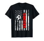 Us American Flag Soccer Patriotic Soccer T-Shirt - Custom Art Print Unisex