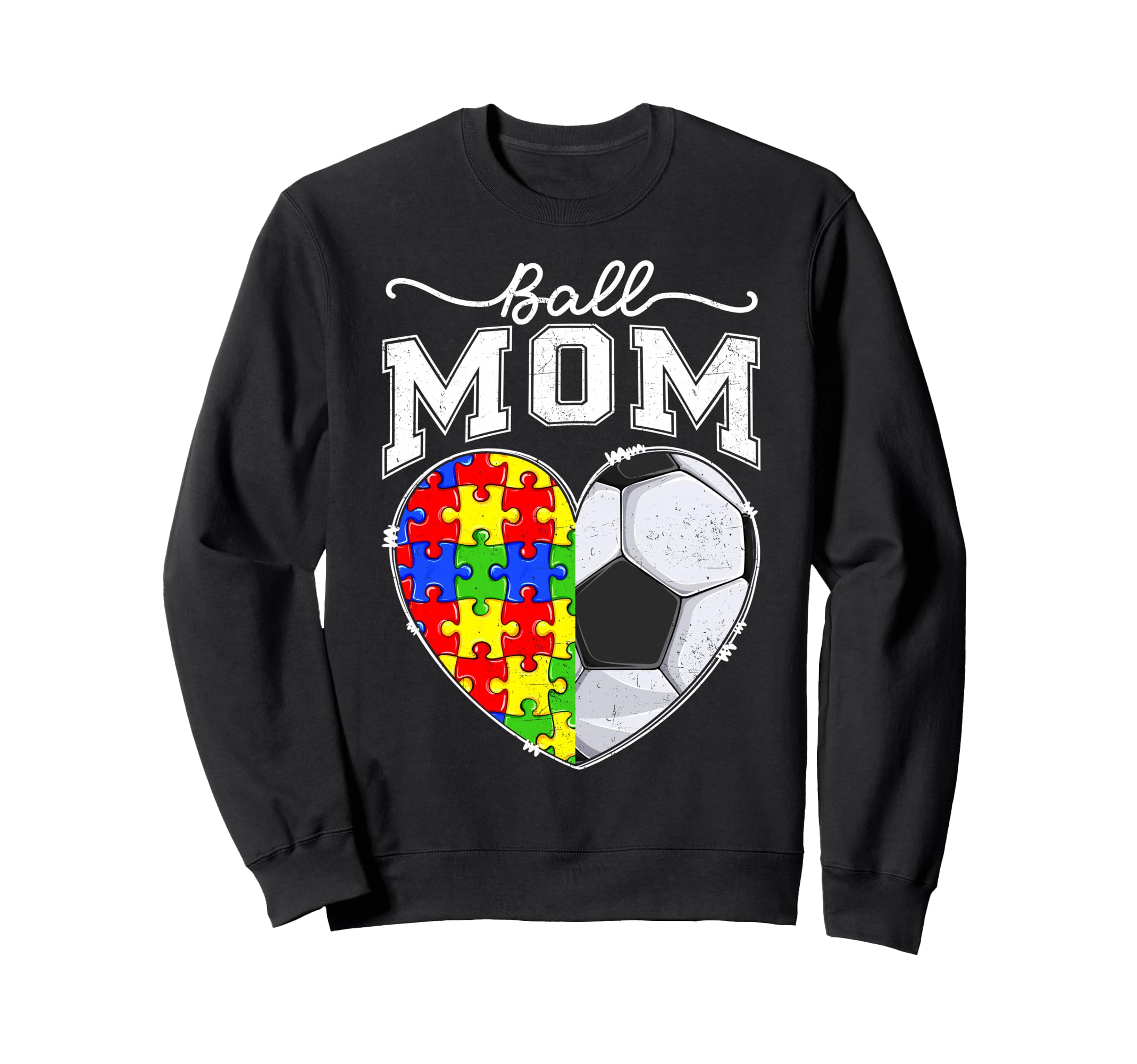 Ball Mom Mama Mother Autism Awareness Sweatshirt - Novelty Apparel Unisex