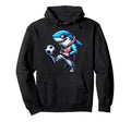 Shark Soccer Player Street Football Hoodie - Custom Art Print for Adults