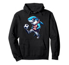 Shark Soccer Player Street Football Hoodie - Custom Art Print for Adults