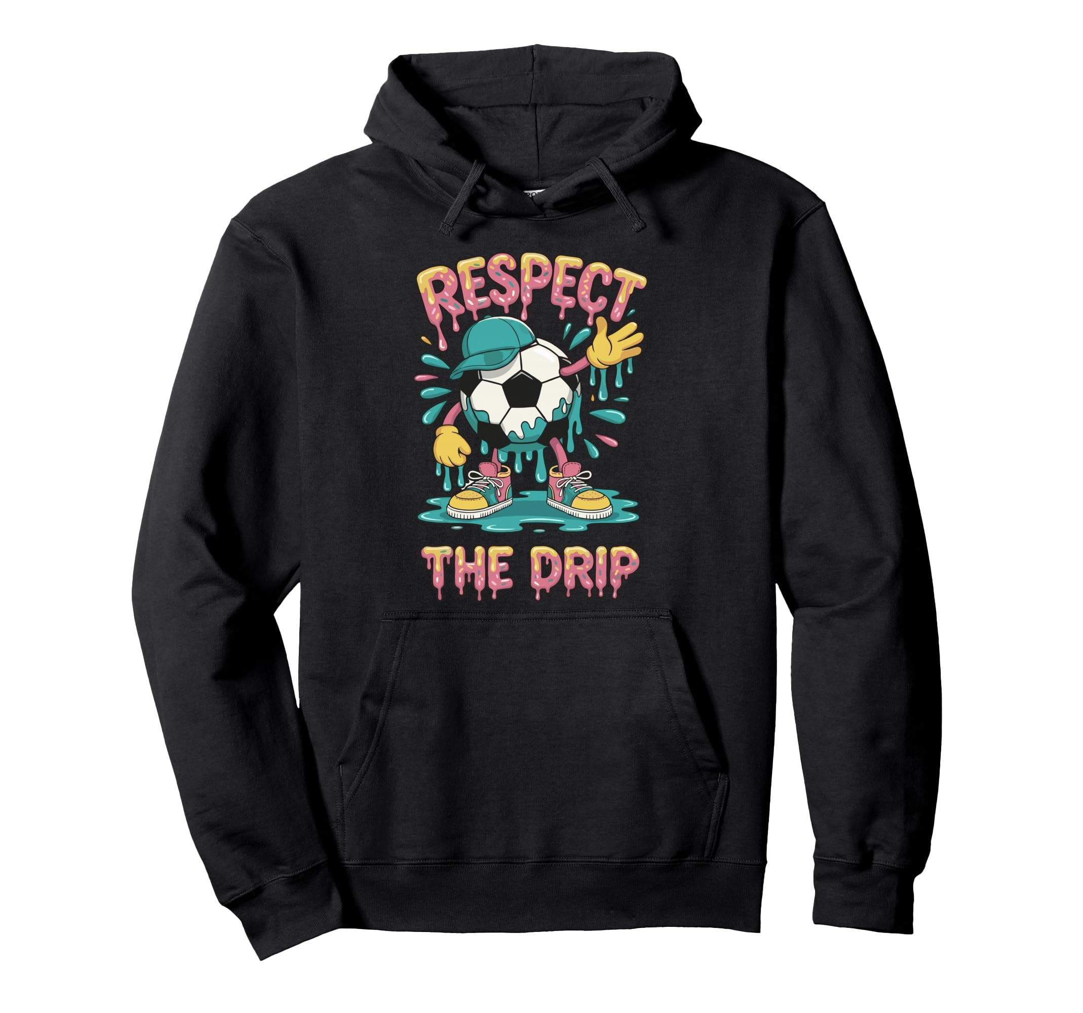 Respect Drip Soccer Vibe Colorful Street Hoodie - Graphic Print Men Women