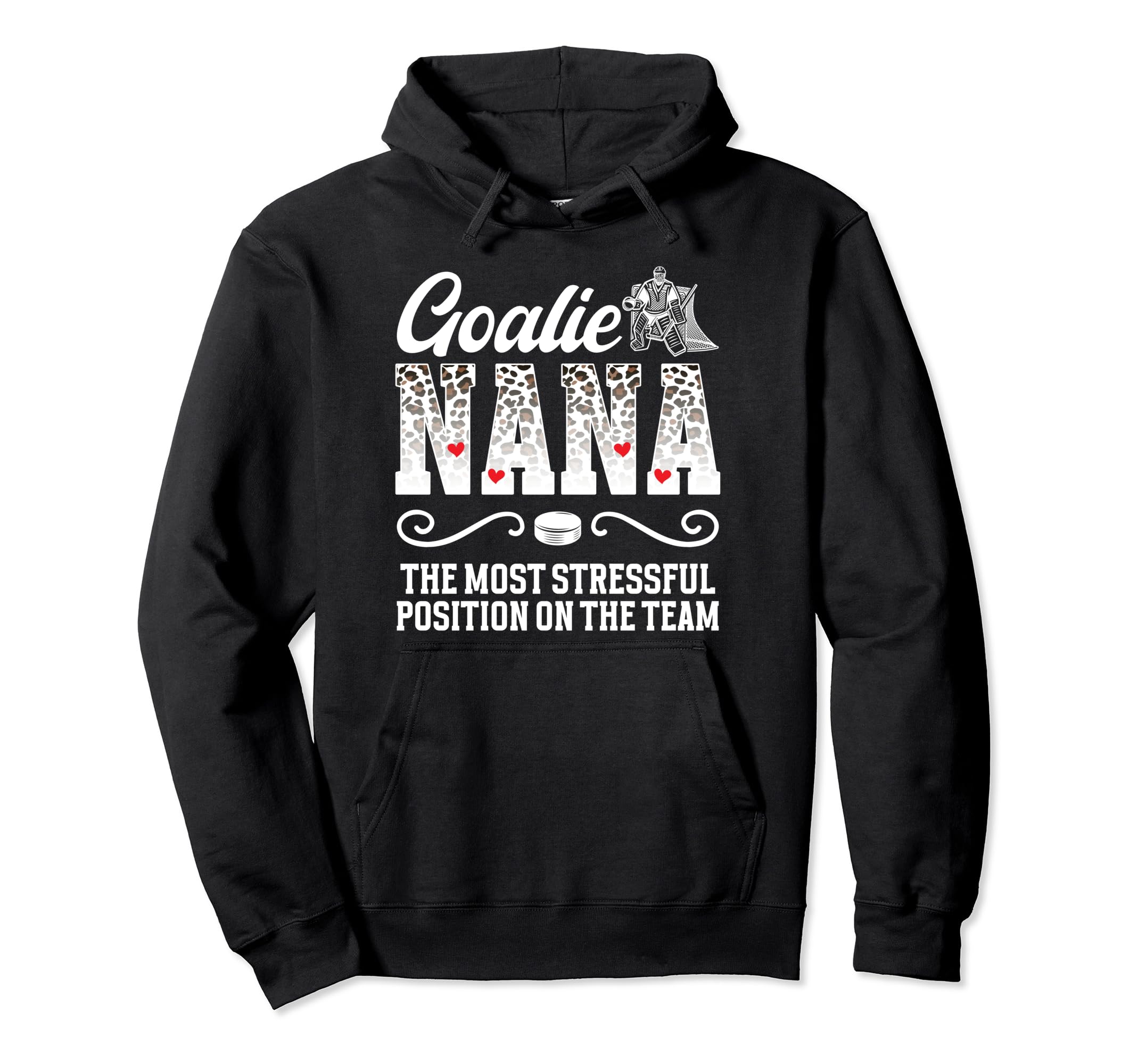 Ice Hockey Goalie Nana Funny Ice Hoodie - Novelty Apparel for Adults