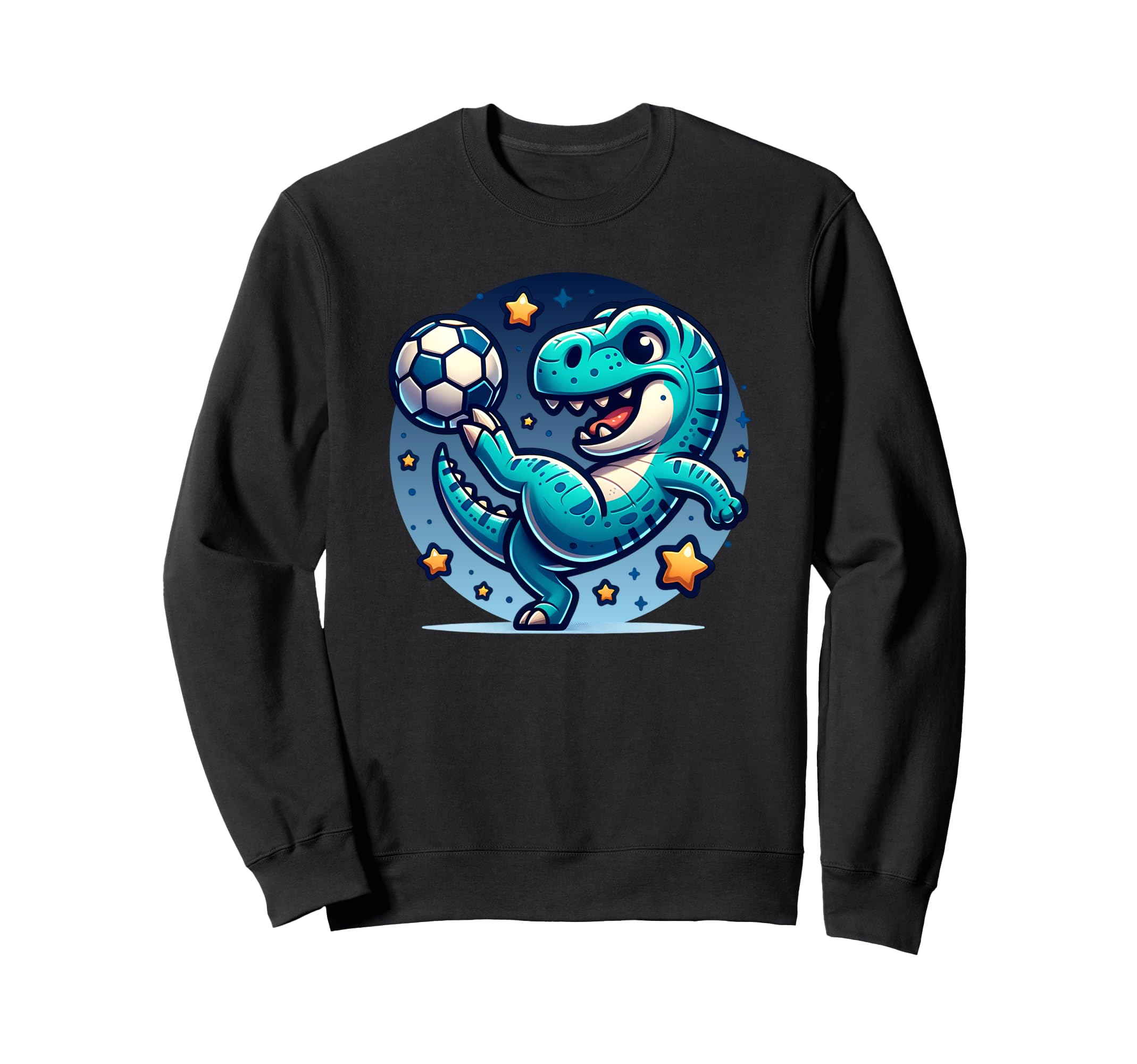 Soccer Playing T Rex Dinosaur Kicking Sweatshirt - Minimalist Print Unisex