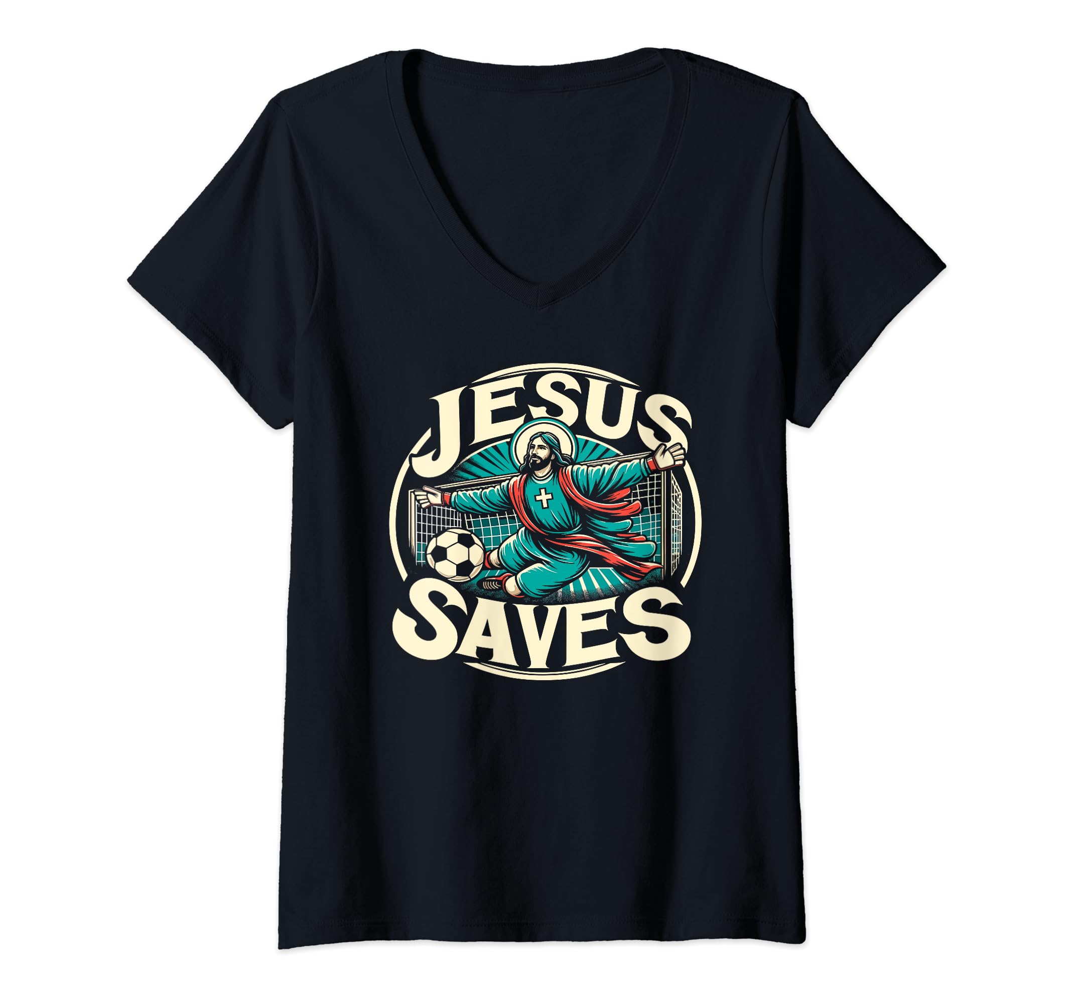 C J S Religious Christian Soccer Player Sweatshirt - Graphic Print Unisex