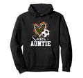 Soccer Auntie Leopard Heart Colorful Hoodie - Trendy Graphic Men Women