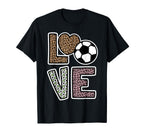 Love Soccer Player Leopard Soccer Lover T-Shirt - Graphic Print for Adults