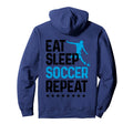 Eat Sleep Soccer Repeat Sport Player Hoodie - Graphic Print Unisex