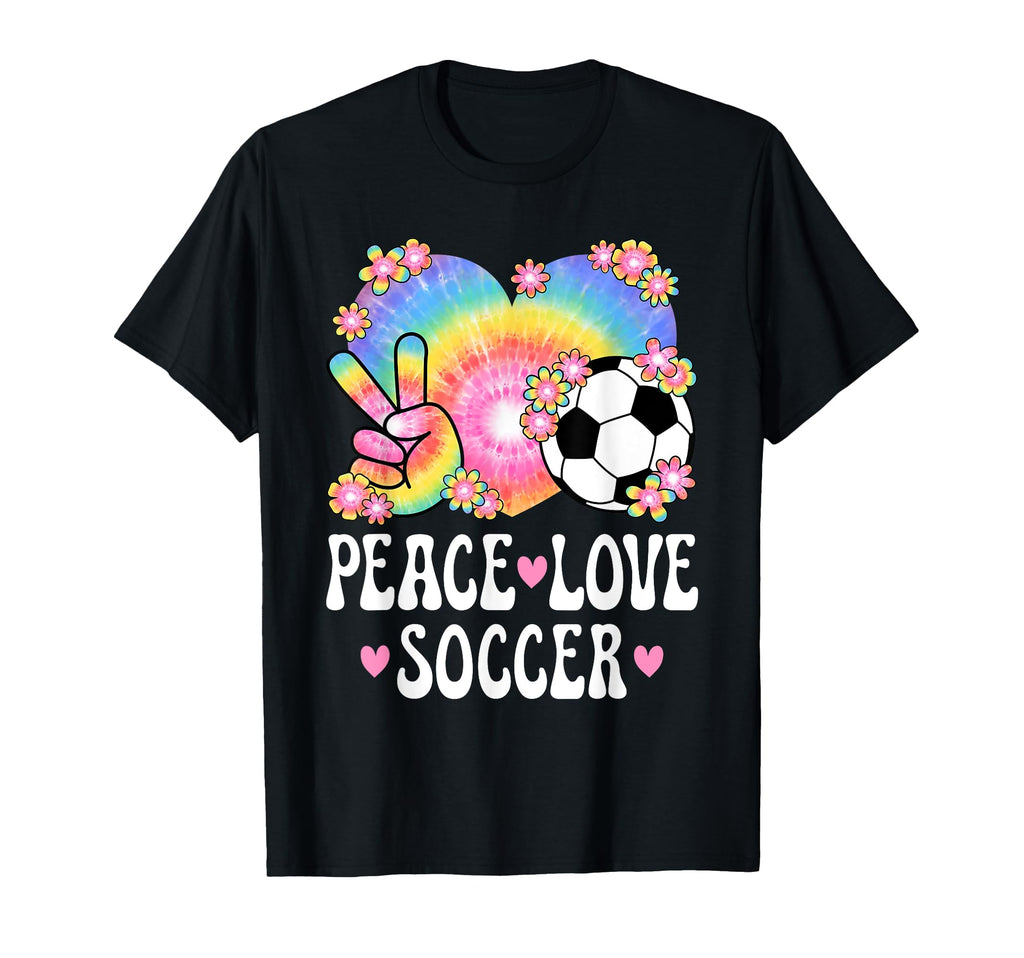 Peace Love Soccer Lover 60S 70S Hippie T-Shirt - Streetwear Style Unisex