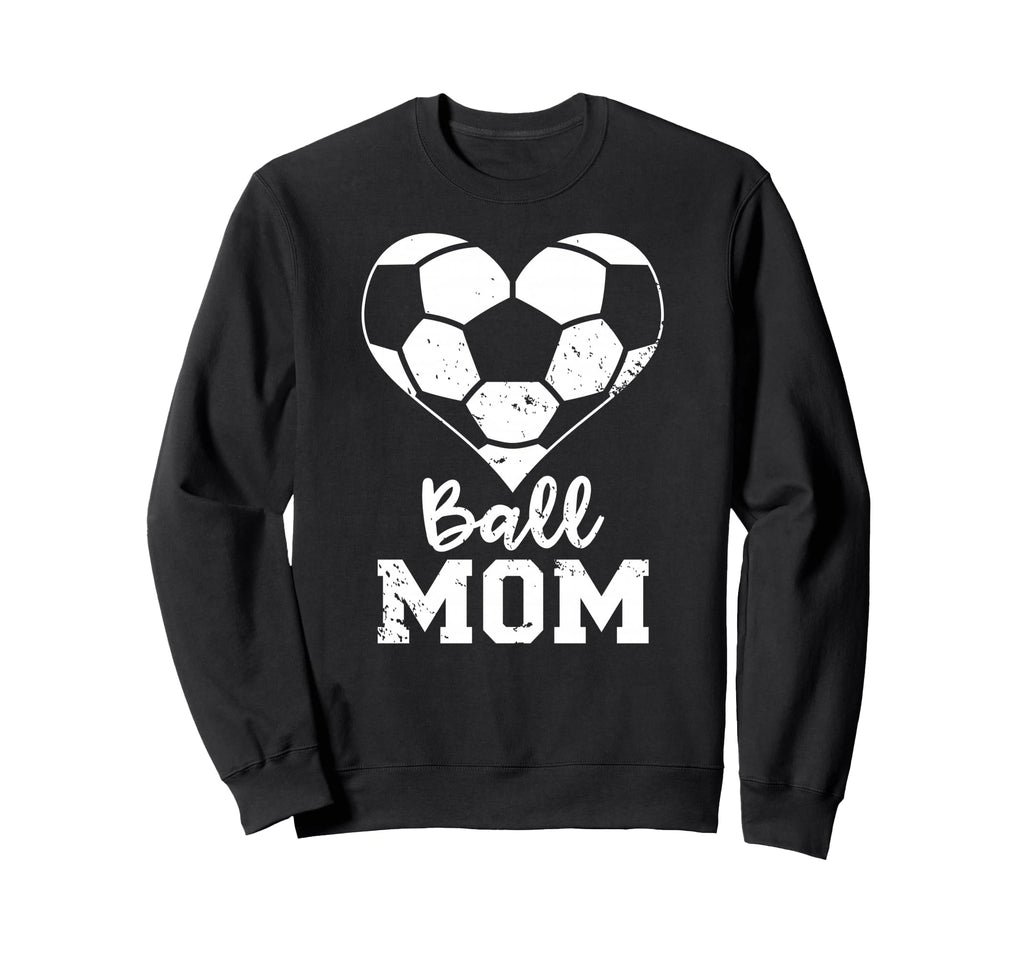 Ball Mom Heart Funny Soccer Mom Sweatshirt - Custom Art Print Men Women