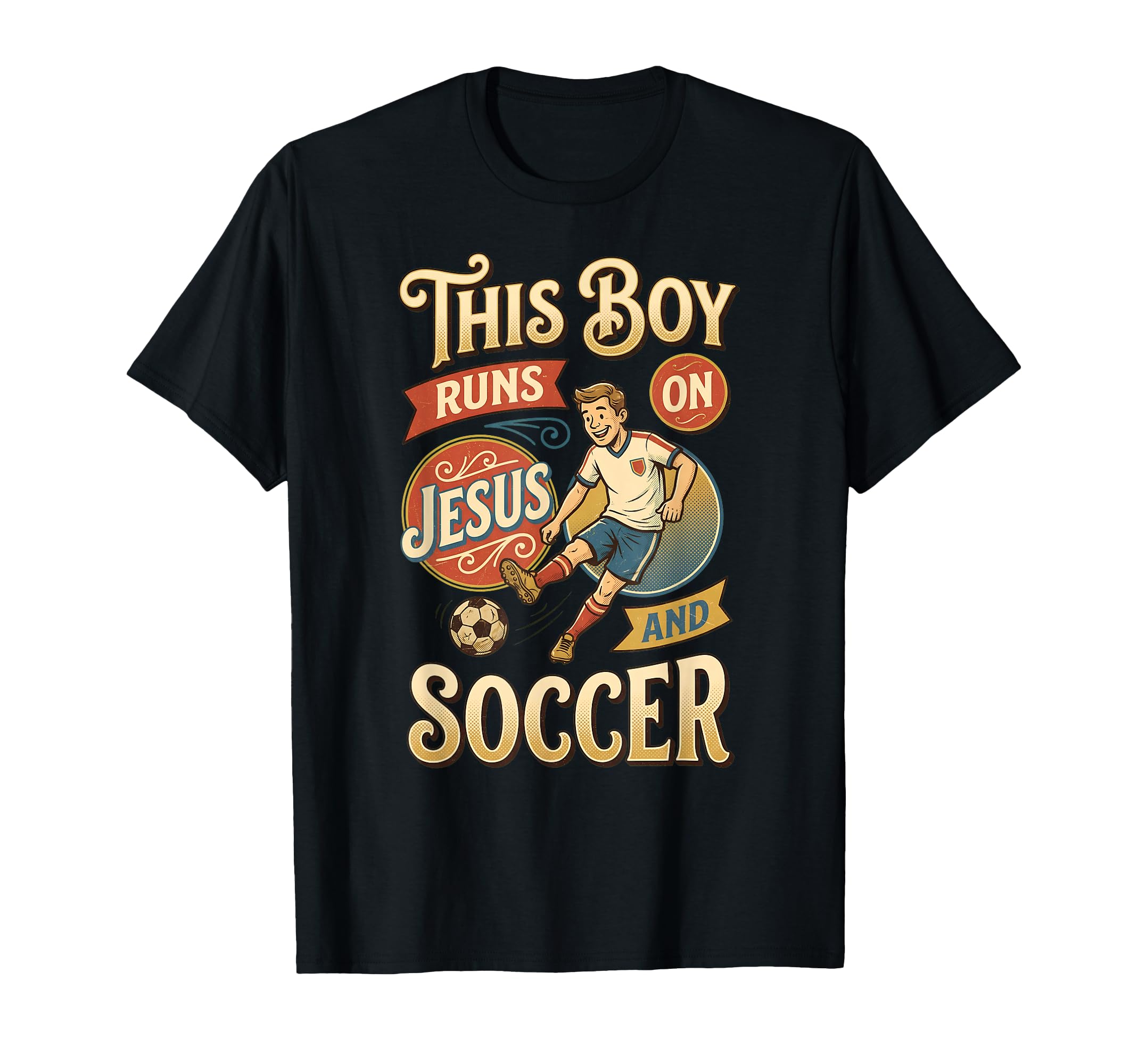 This Runs Jesus And Soccer Christian T-Shirt - Novelty Apparel Unisex