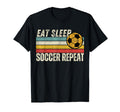 Eat Sleep Soccer Repeat Funny Soccer T-Shirt - Graphic Print for Adults