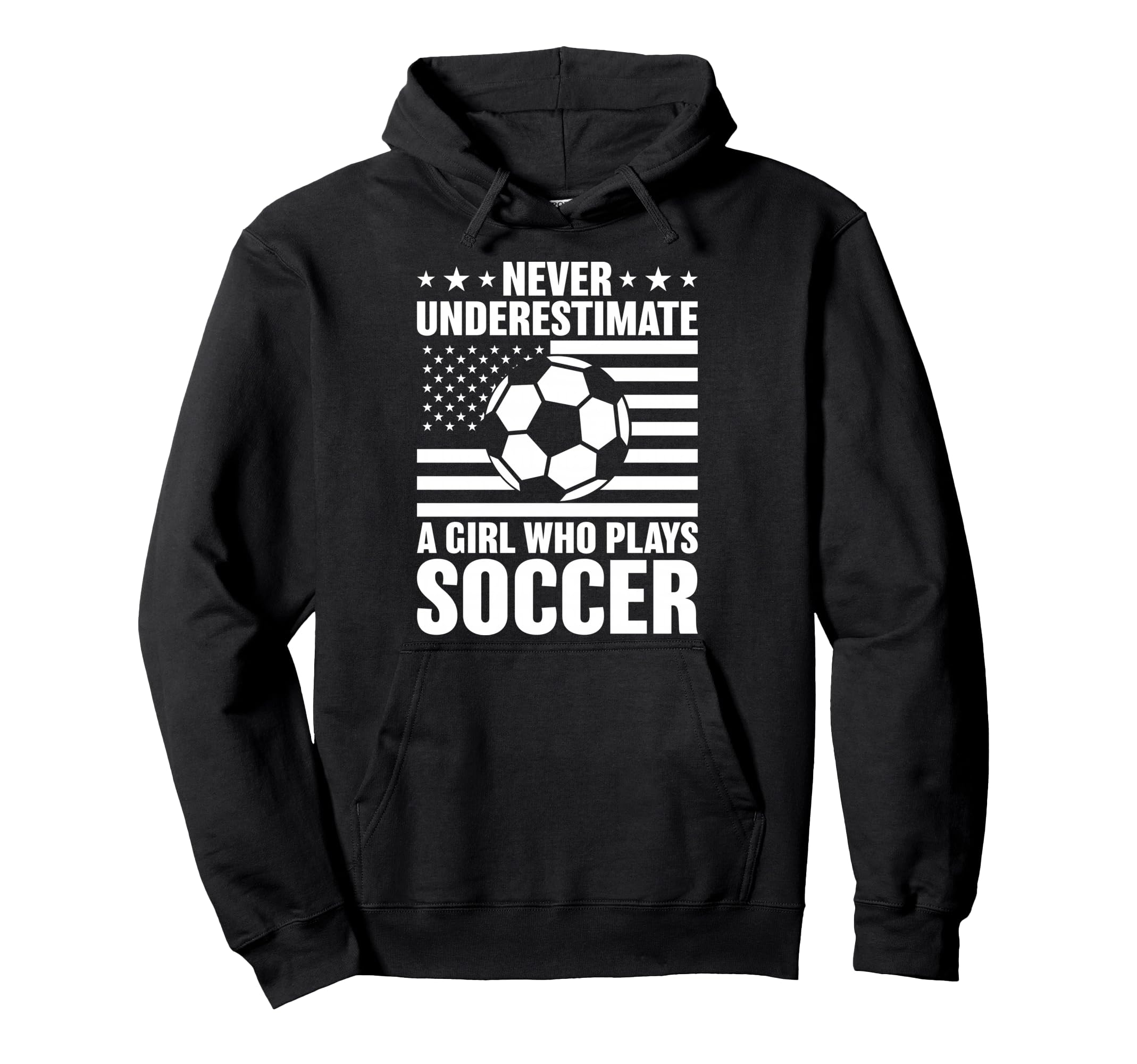 Never Underestimate Who Plays Soccer Hoodie - Trendy Graphic Men Women