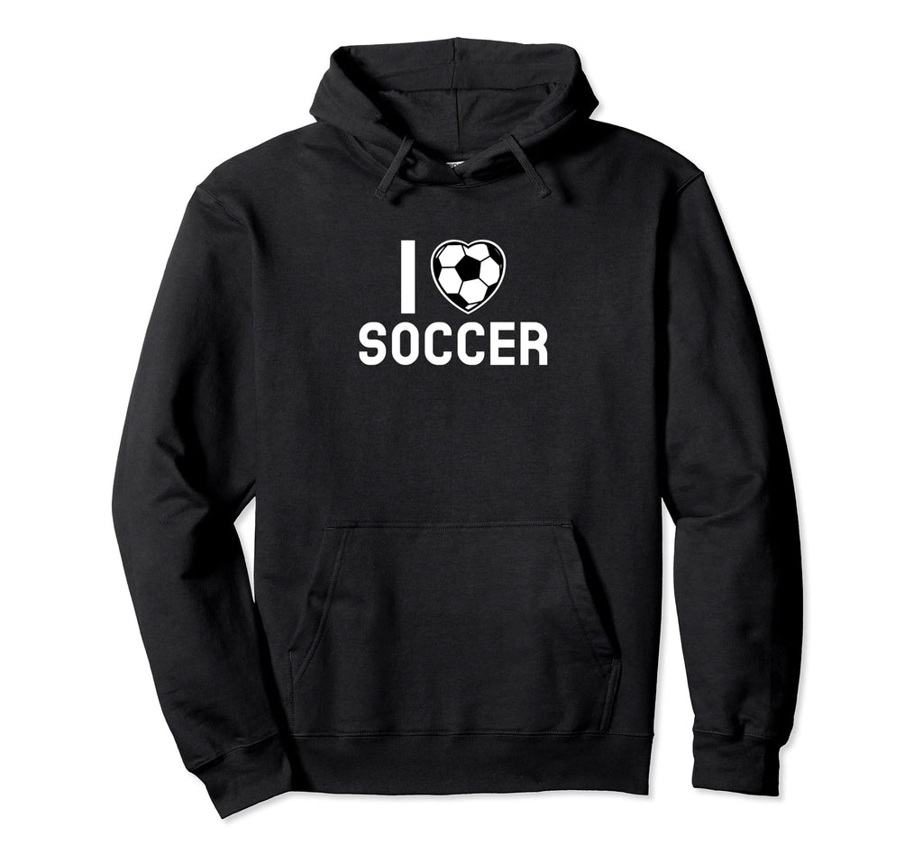 I Love Soccer Heart Ball Soccer Lover Hoodie - Fun Novelty Design Unisex