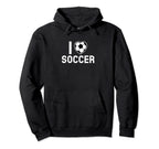 I Love Soccer Heart Ball Soccer Lover Hoodie - Fun Novelty Design Unisex