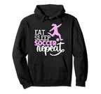 Soccer Soccer Player Eat Sleep Soccer Hoodie - Minimalist Print for Adults