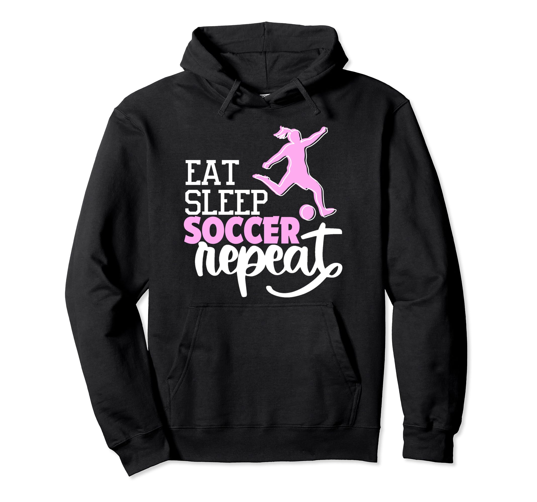 Soccer Soccer Player Eat Sleep Soccer Hoodie - Minimalist Print for Adults