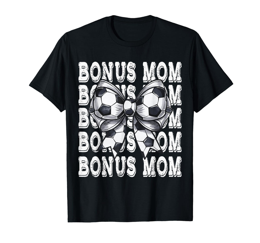 Coquette Soccer Bonus Mom Matching T-Shirt - Aesthetic Graphic for Adults