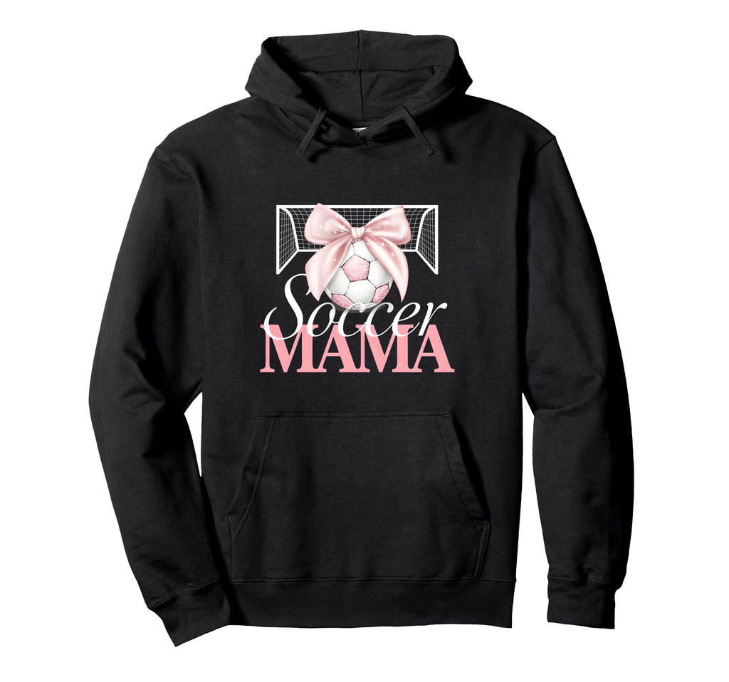 Soccer Mama Bow Soccer Mom Club Hoodie - Casual Everyday Wear for Adults