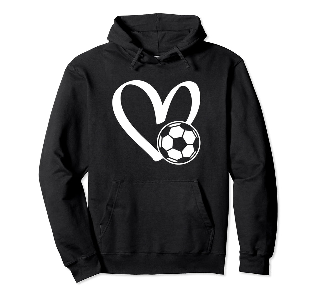 Soccer Ball Heart Hoodie - Minimalist Print for Adults