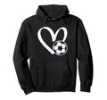 Soccer Ball Heart Hoodie - Minimalist Print for Adults