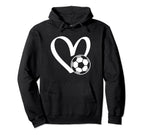 Soccer Ball Heart Hoodie - Minimalist Print for Adults