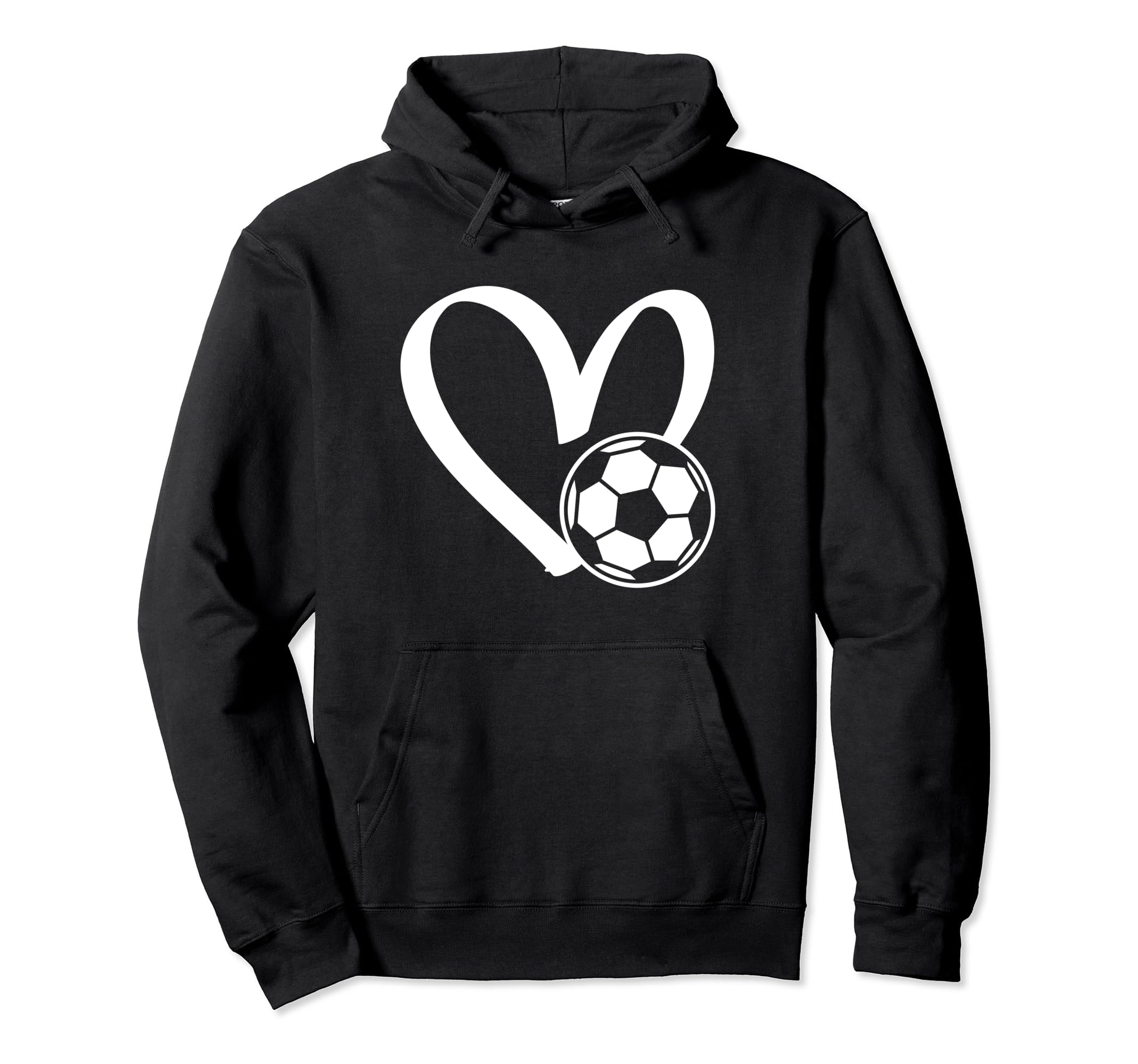 Soccer Ball Heart Hoodie - Minimalist Print for Adults