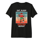 Fox Eat Sleep Soccer Repeat Grunge T-Shirt - Custom Art Print for Adults