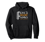 Lifes About Goals And Assists Funny Hoodie - Minimalist Print for Adults