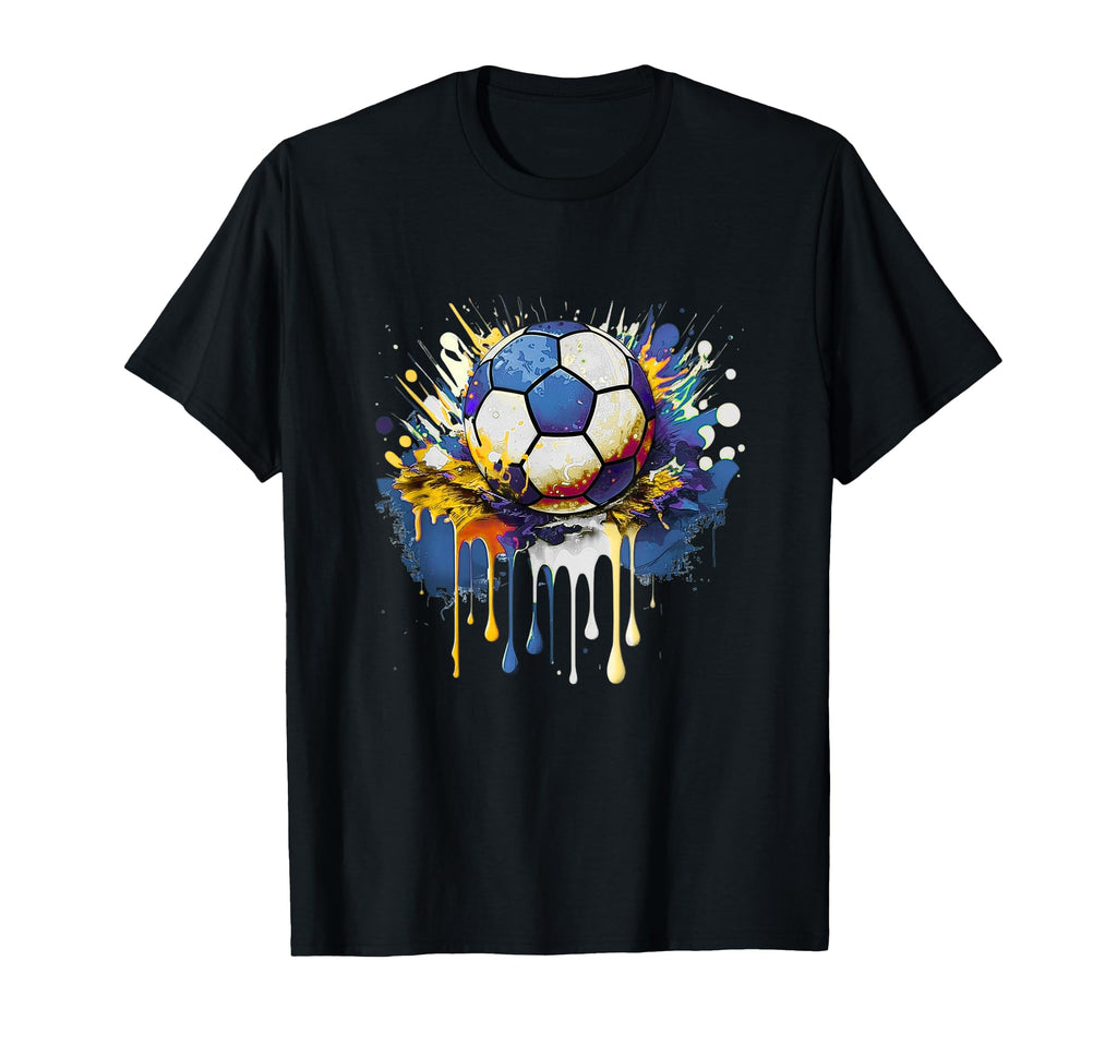 Colorful Soccer Ball Sports Art T-Shirt - Unique Graphic Men Women