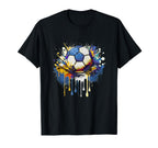 Colorful Soccer Ball Sports Art T-Shirt - Unique Graphic Men Women