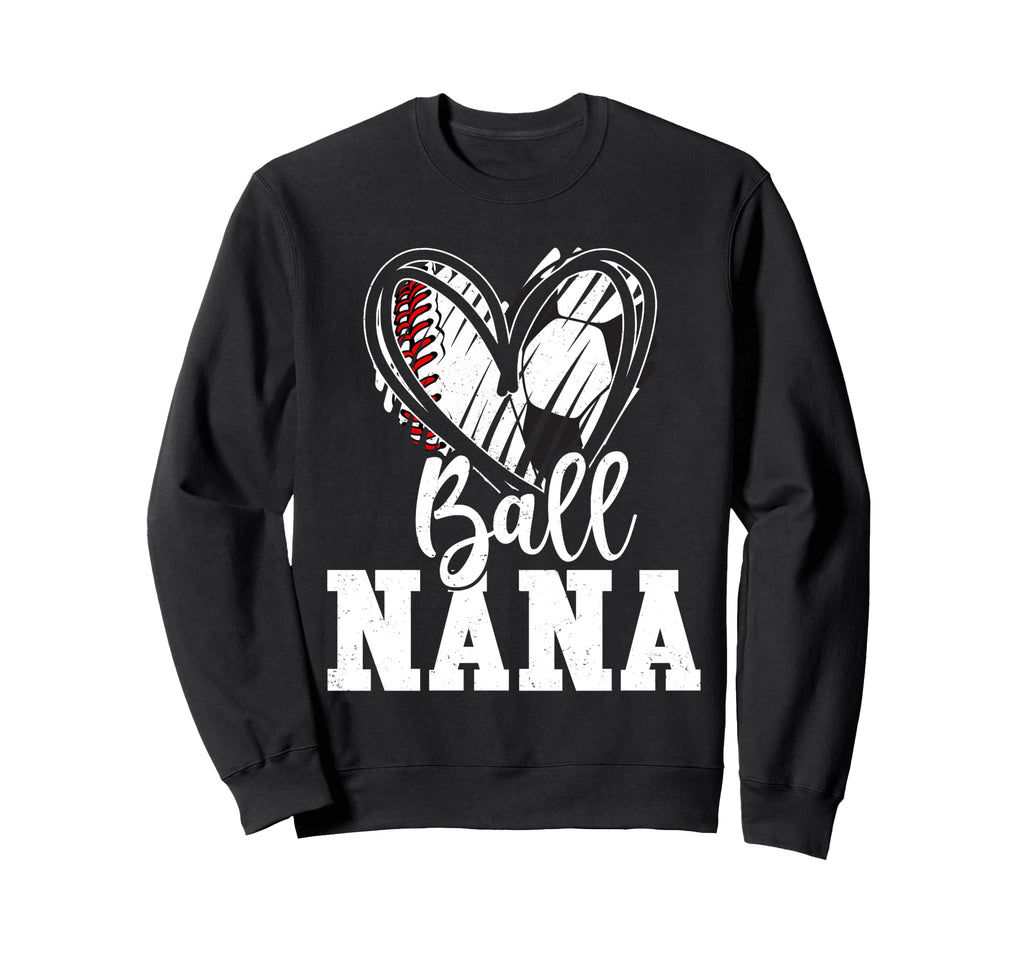 Ball Grandma Heart Baseball Soccer Sweatshirt - Trendy Graphic for Adults
