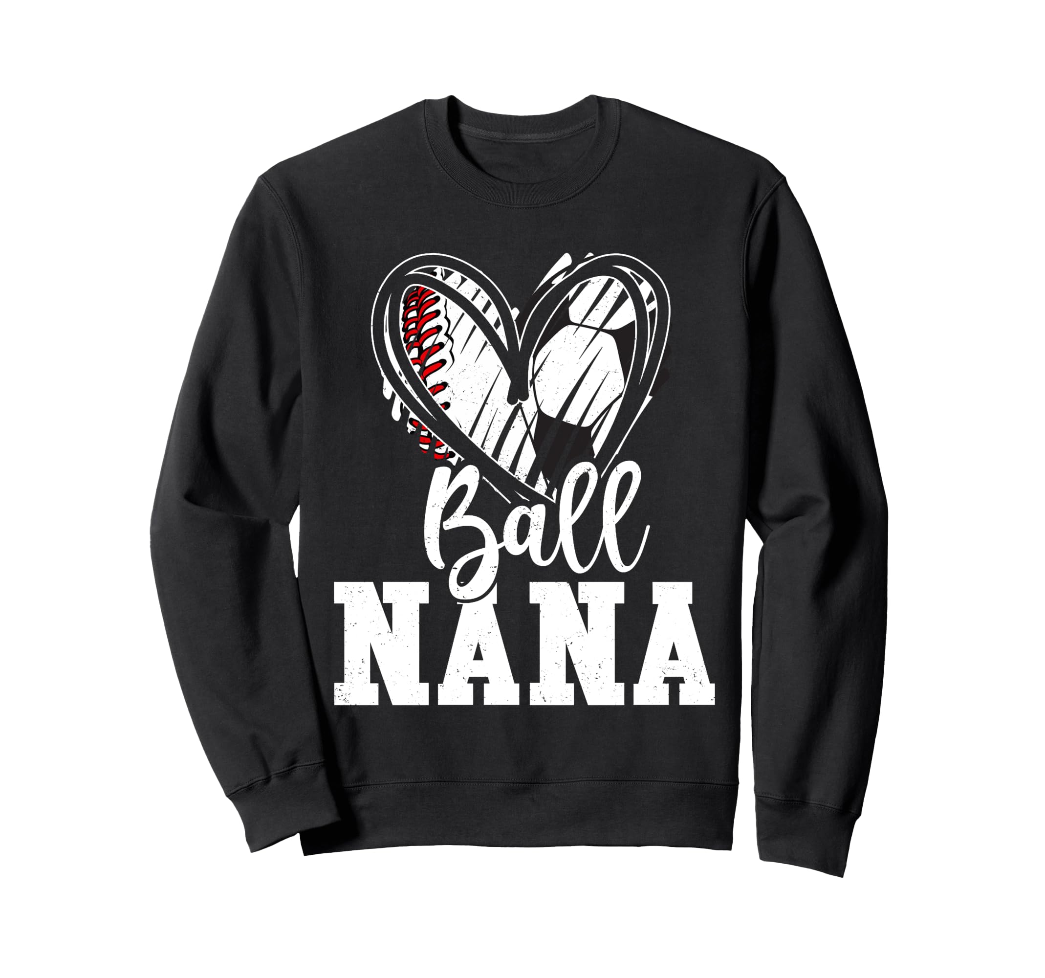 Ball Grandma Heart Baseball Soccer Sweatshirt - Trendy Graphic for Adults