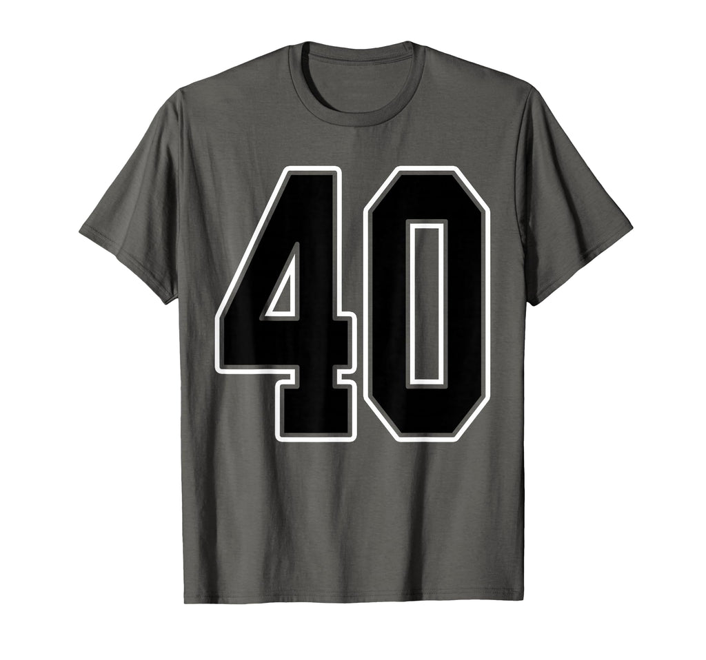 Black And White Number 40 Jersey Player T-Shirt - Graphic Print for Adults