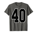 Black And White Number 40 Jersey Player T-Shirt - Graphic Print for Adults