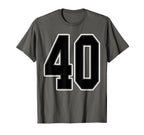 Black And White Number 40 Jersey Player T-Shirt - Graphic Print for Adults
