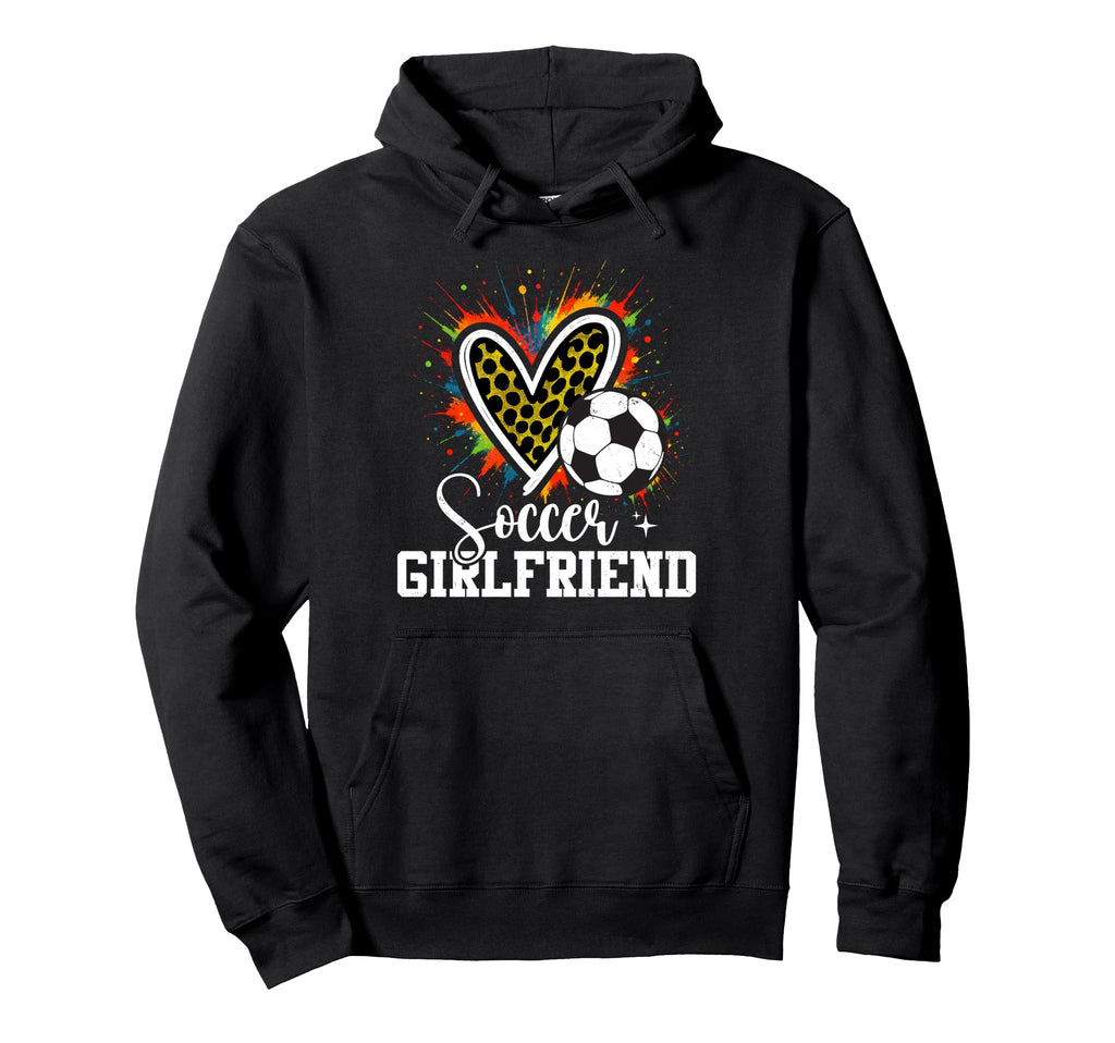 Soccer Girlfriend Leopard Heart Colorful Hoodie - Trendy Graphic for Adults
