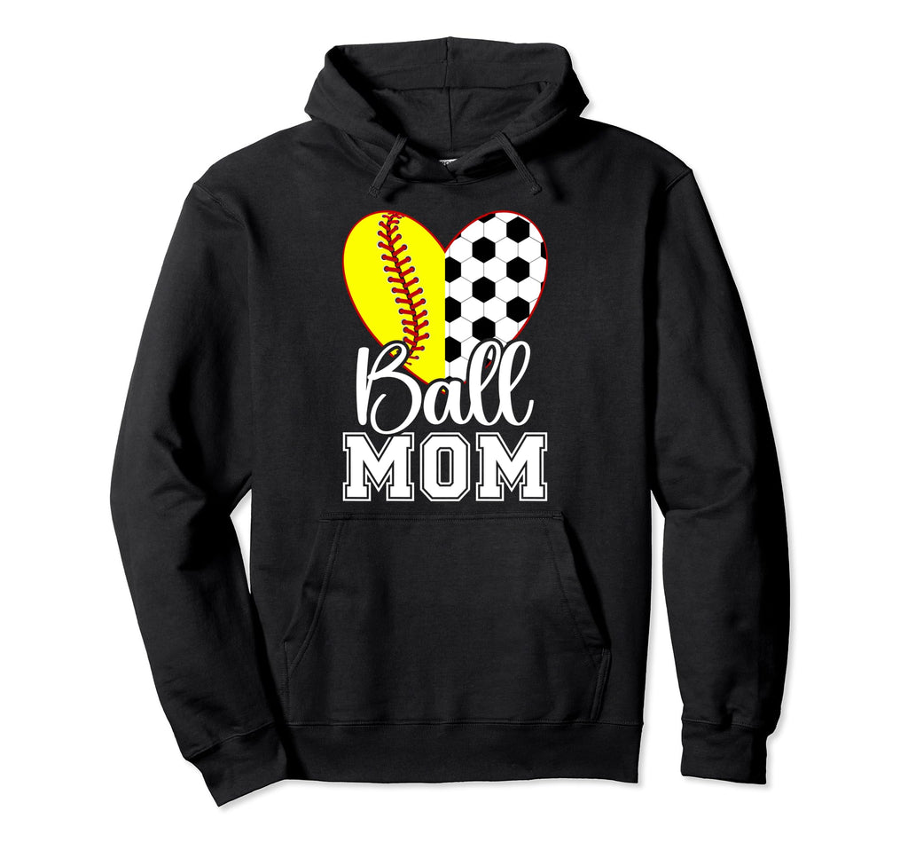 Ball Mom Soccer Softball Mom Hoodie - Casual Everyday Wear for Adults