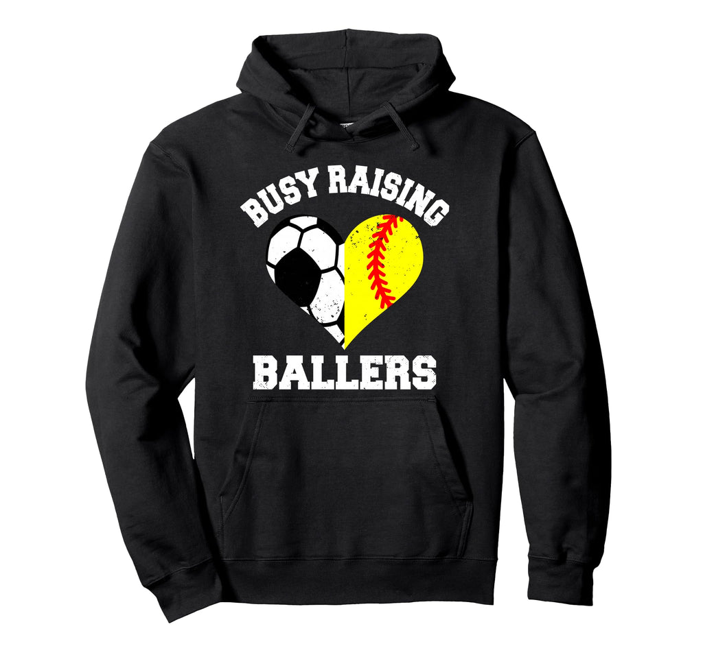 Busy Raising Ballers Soccer Softball Hoodie - Minimalist Print Men Women